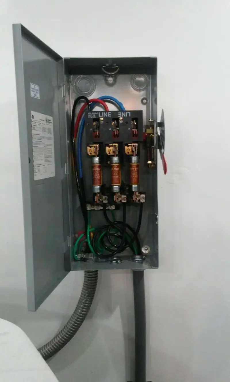 Three-phase disconnect switch installed for Electrical Wiring & Rewiring in Belterra